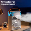 3-in-1 Portable Air Cooler Fan & Humidifier with 7-Color LED Light