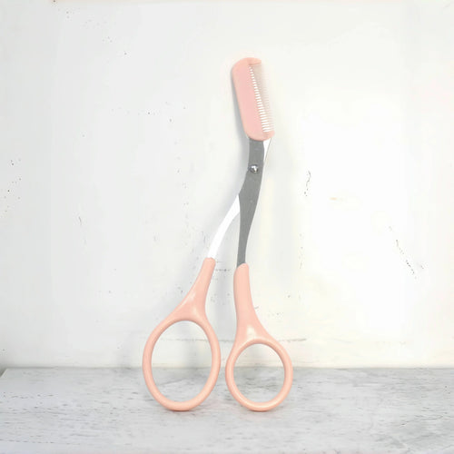 Pink Eyebrow Scissors with Comb
