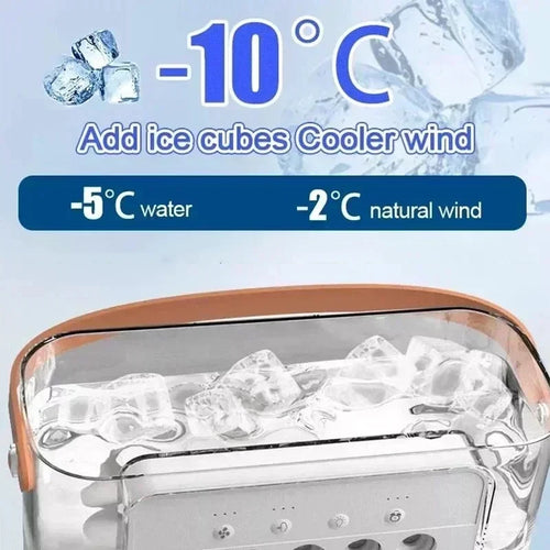 3-in-1 Portable Air Cooler Fan & Humidifier with 7-Color LED Light