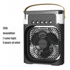 3-in-1 Portable Air Cooler Fan & Humidifier with 7-Color LED Light