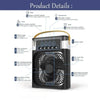 3-in-1 Portable Air Cooler Fan & Humidifier with 7-Color LED Light